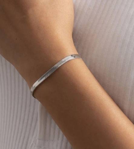 Madewell NWOT  Thin Flat silver Snake Chain Bracelet