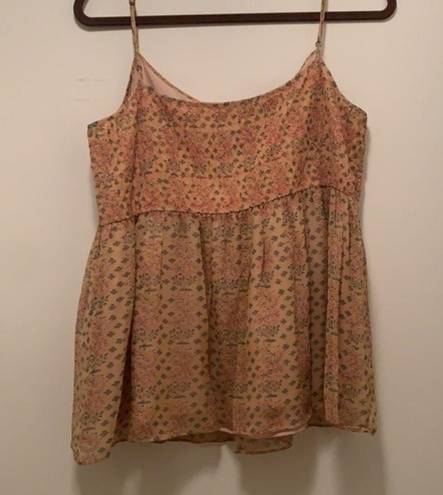 The Great EUC  peach embroidered silk peasant top