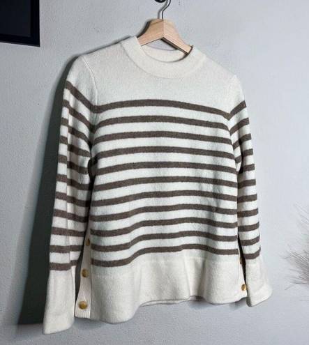 Tuckernuck  NEW Sweater Bonnie Striped Tan Ivory Pullover Sweater Size S