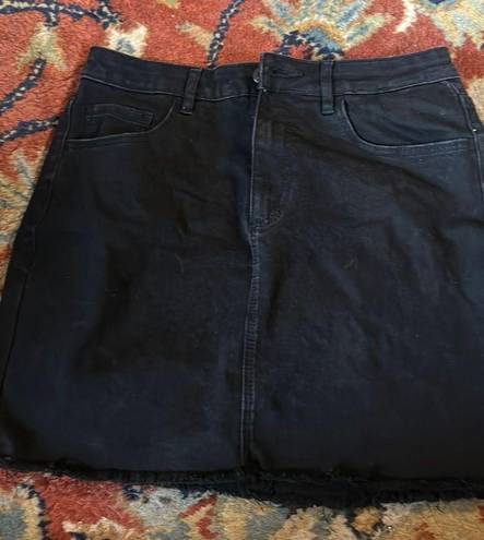 Garage Black Denim Mini Skirt