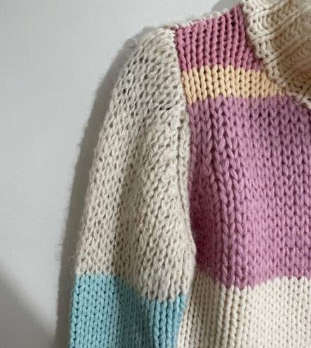 Anthropologie Moth striped colorblock turtleneck sweater