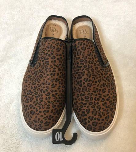 Women’s Leopard Print Casual Twin Gore Mule Slip on Shoes Size 10