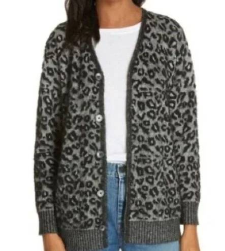 Rebecca Taylor La Vie  Jacquard Leopard Print Cardigan Small