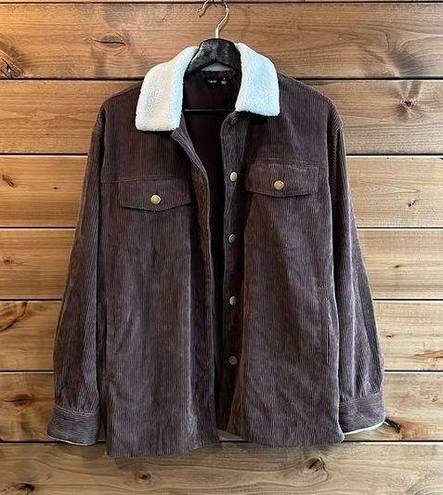 Akair Brown Corduroy Shacket Size S