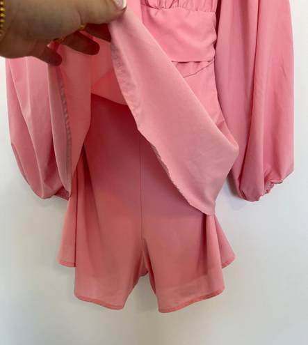 Pink Long Sleeve Dressy Romper Size L