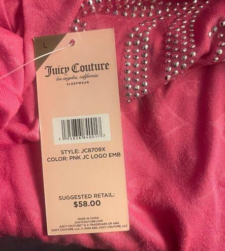 Juicy Couture NWT  Logo Magenta Sleepwear Set 2 piece Pants Shirt Size L