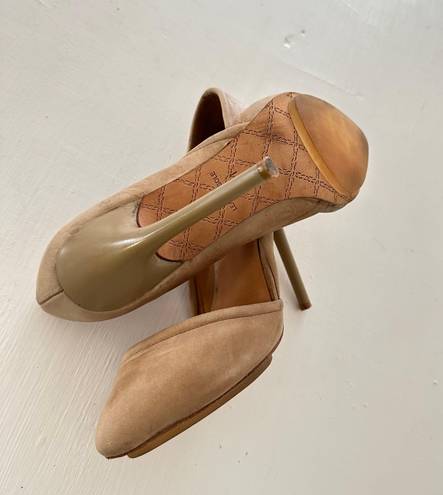 L.A.M.B. Beige Stiletto D'Orsay Heels color tang. size 7.5M