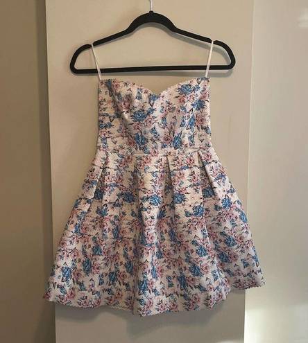 Sans Souci  Floral Bandage Strapless Party Dress Size Small