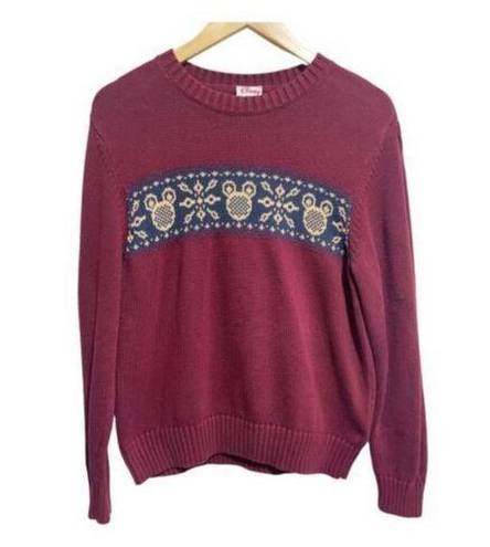 Disney  Store Unisex Mickey Mouse Pullover Crewneck Sweater Fair Isle Vintage Med