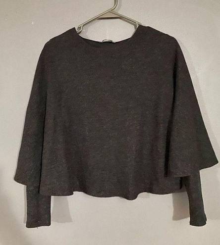 ZARA  W/B Collection Charcoal Poncho Cape Sweater Size Medium