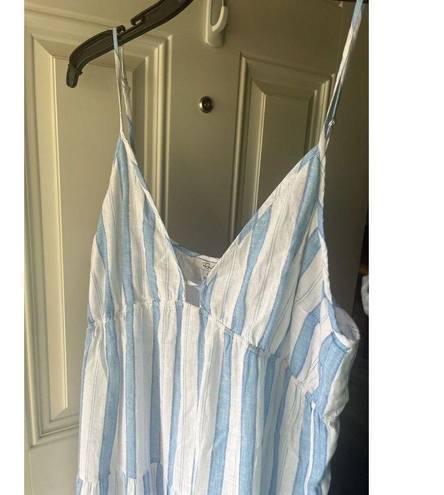 Rails  NWT Avril Gibson Stripe Midi Spaghetti Strap Linen Dress Blue/White Large