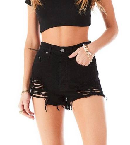 LF NWT  Carmar Black Denim Distressed Shorts‎ Sold Out Online Size 25