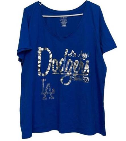 Genuine Merchandise Women's  Los Angeles Dodgers Blue Bling Shirt Size 18/20 GUC