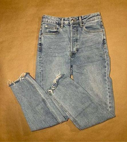 Divided H&M  Button fly dad jeans raw hems - Size 4 