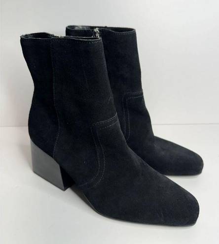 Blondo  Boots Size 9.5 Black Suede Waterproof Sadie Ankle Booties Block Heel NEW