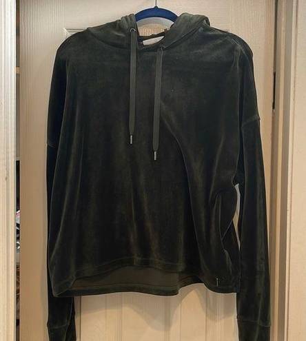 DKNY  SPORT olive green velour hoodie