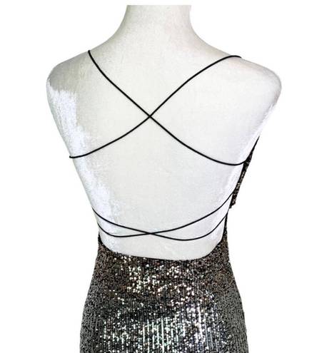 B Darlin B. Darlin Ombré Sequin Cowl Neck Bungee Strappy Back Mini Dress Size 1/2 NWT