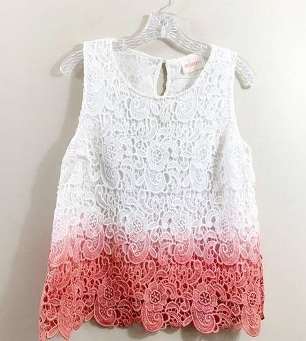 The Moon  Crochet Overlay Sleeveless Ombre Top