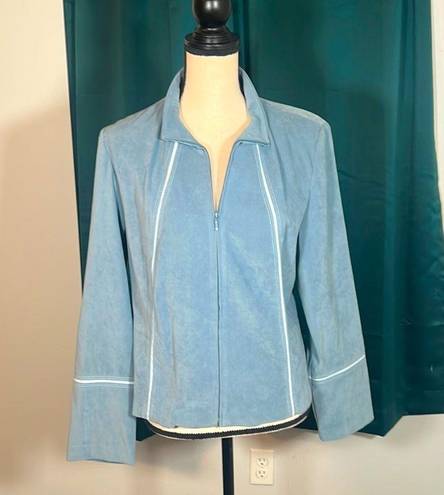 Norton Mcnaughton  Women's Blue Suede Feel Zip Up Long Sleeve Sports Jacket 8