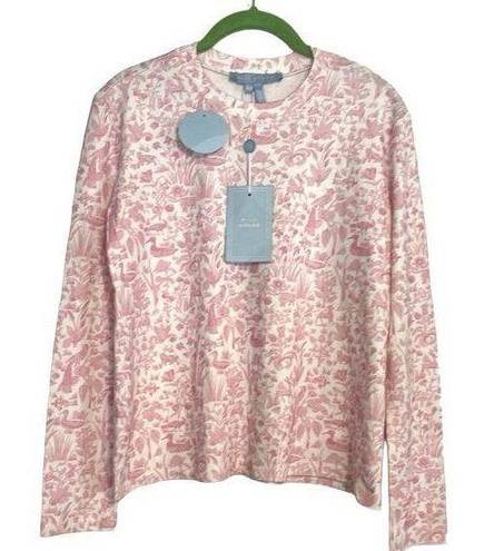 Hill House  The Ivy Long Sleeve Sleep Tee in Pink Sherwood Forest Size XXS NWT