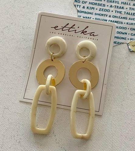 Ettika  x Revolve Chunky Statement Triple Hoop Gold Drop Earrings