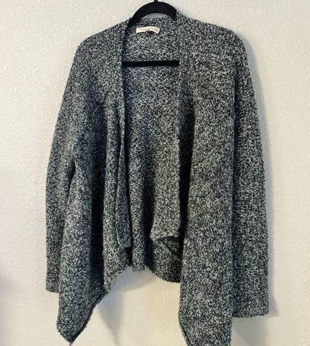 Rebecca Taylor  Wool Alpaca Blend Open Front Chunky Cardigan Neutral Grey Cozy L