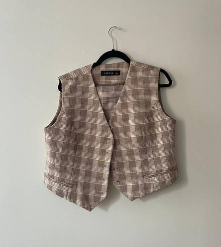 LIONESS Plaid Button Down Vest