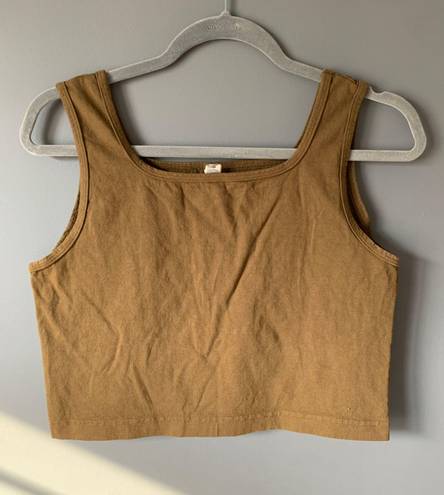 Los Angeles Apparel Brown/green Cropped Tank