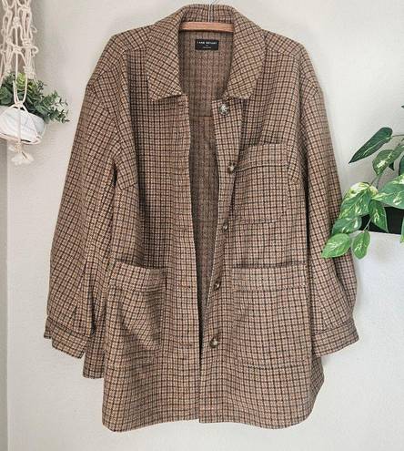 Lane Bryant  Brushed Faux-Wool Jacket Retro Houndstooth Plaid Size 16