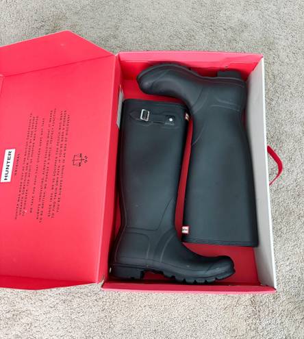 Hunter Black Tall Rainboots