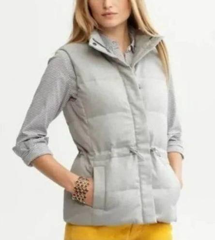 Banana Republic  Down Fill Sleeveless Mock Neck Puffer Vest Jacket Gray Small