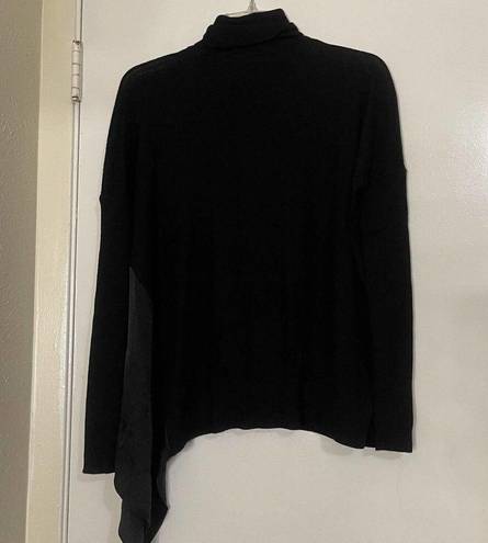 ALLSAINTS NWT All Saints Black Alda Asymmetrical Merino Wool Blend Turtleneck Sweater XS