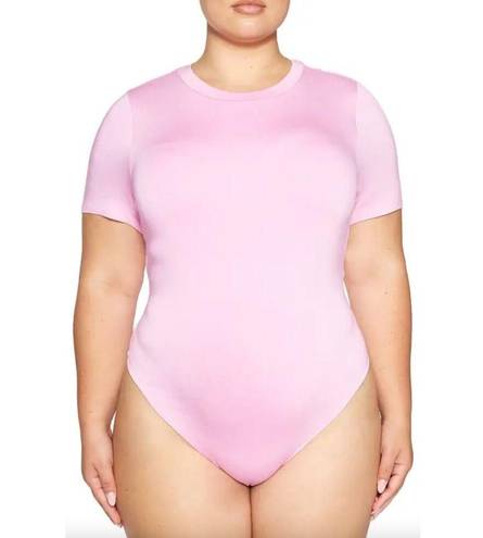 Naked Wardrobe  Womens Size 1X My Kinda Party Bodysuit Top Pink Frosting NEW