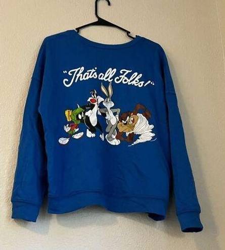 Looney Tunes  Graphic shirt That's All Folks Womens Medium Ladies L Blue