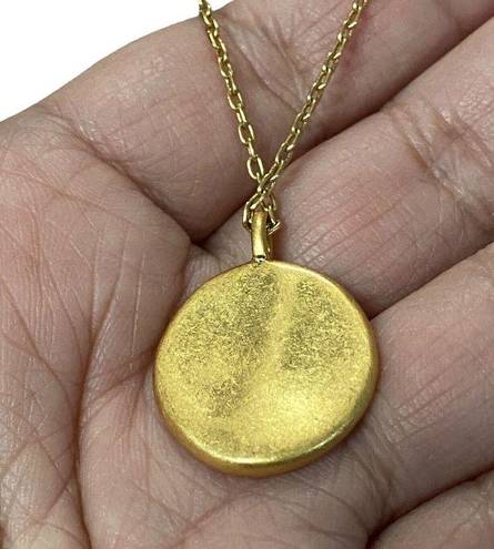 Madewell  Gold Tone Circle Round Charm Pendant Necklace