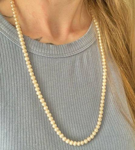 American Vintage Vintage “Ann” Yellow Ivory Pearl Necklace Elegant Simple Classic Style Feminine