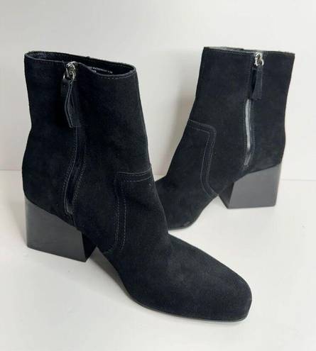 Blondo  Boots Size 9.5 Black Suede Waterproof Sadie Ankle Booties Block Heel NEW