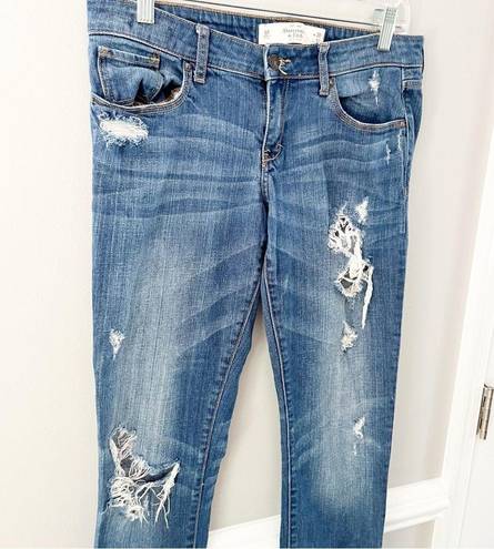 Abercrombie & Fitch Y2k  Distressed Ripped Denim Jeans Size 28 (6)