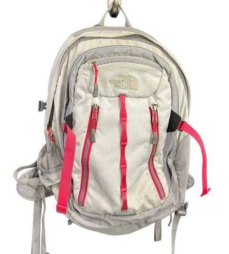 The North Face TNF  Surge II Daypack Backpack White Outdoor Hiking Holds Laptop