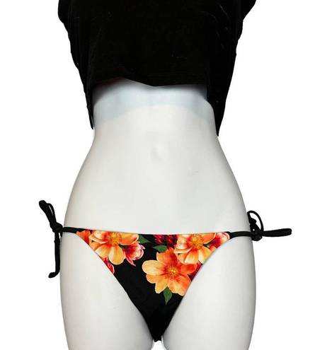 ONIA  Black Tropical Floral Sting Bikini Bottom SIZE XS Kate Triangle Cheeky NEW