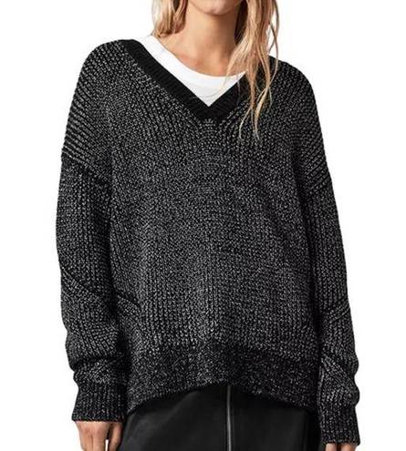 ALLSAINTS  Quinta Shine Sweater in Black/Silver