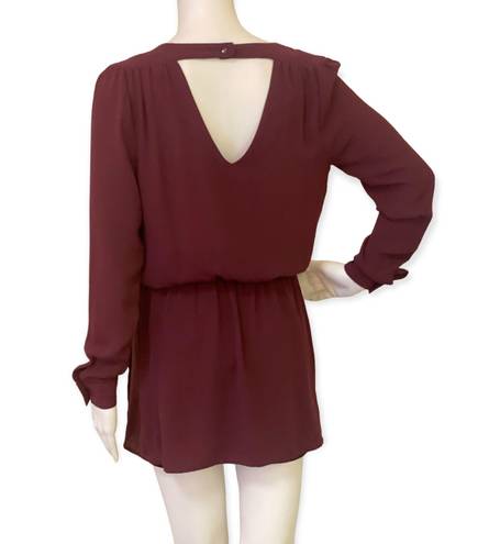 Cache Caché Maroon Casual Open Back Top