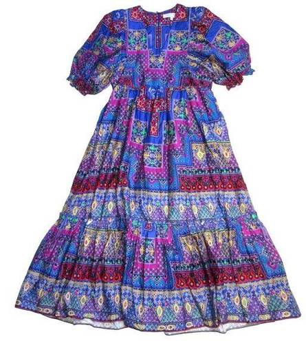 Hunter Bell NWT  Palmer Maxi in Talavera Patchwork Cotton Sateen Dress M