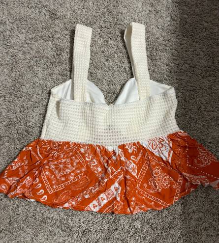 SheIn Orange & Cream Tank Top