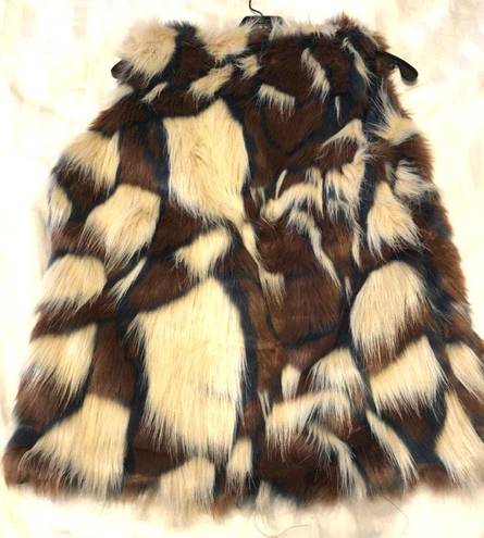 Fur Vest Brown Size M