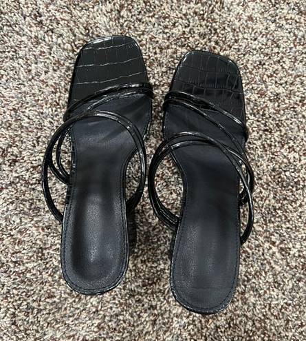 Faux Croc Heels Black Size 7.5