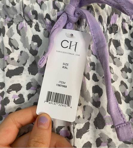 Carole Hochman  grey & purple leopard print pajama, lounge New with tags, XXL