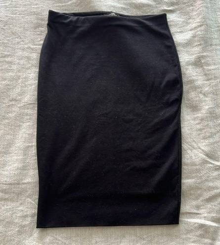 ZARA NWOT  Cotton High Waisted Black Knee Length Skirt Size S