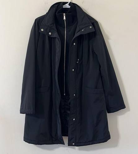 London Fog  Black 2-Layer Mid Thigh Length Winter Coat Size Large