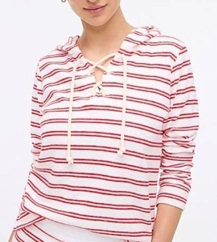 J.Crew  Factory Towel terry lace-up hoodie